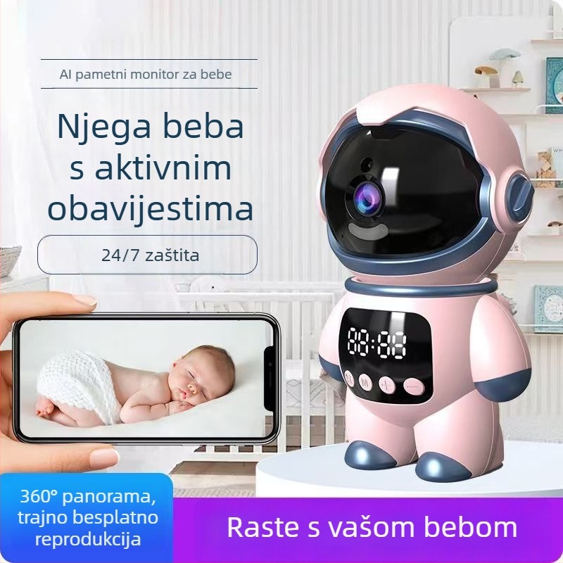 Space Robot Monitor – Bežični Wi‑Fi kamera s 360° panoramskim noćnim vidom i interkomom za kućnu upotrebu