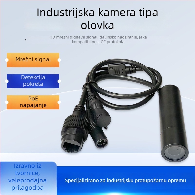 Kućna vodootporna 4MP HD daljinska mrežna kamera u držaču za olovku, industrijska kamera s kabelskim PoE
