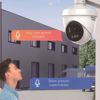 Hikvision IP mrežna kamera DS-IPC-K34HV2-LT, 4MP, bijelo svjetlo za puni spektar boja, u obliku školjke (4 mm objektiv, -35–60°C, 220V napajanje, kućište od metala i stakla)
