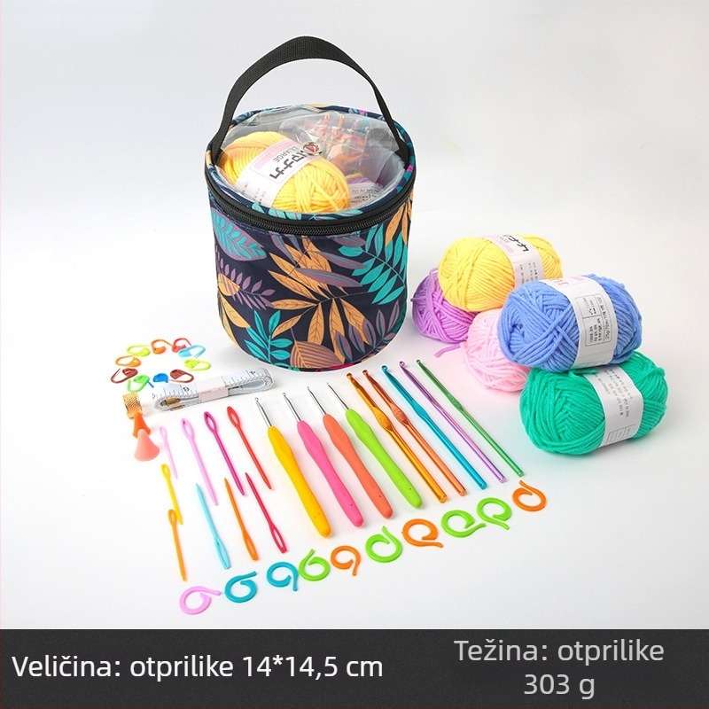 Set konaca za crochet, 4-žilni mliječno pamuk, Reel marka, kutija s 40 komada, 303 g, za ručno pletenje