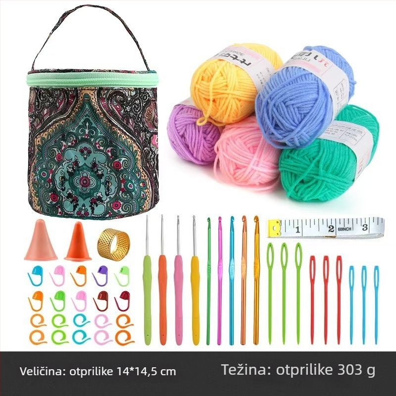 Set konaca za crochet, 4-žilni mliječno pamuk, Reel marka, kutija s 40 komada, 303 g, za ručno pletenje