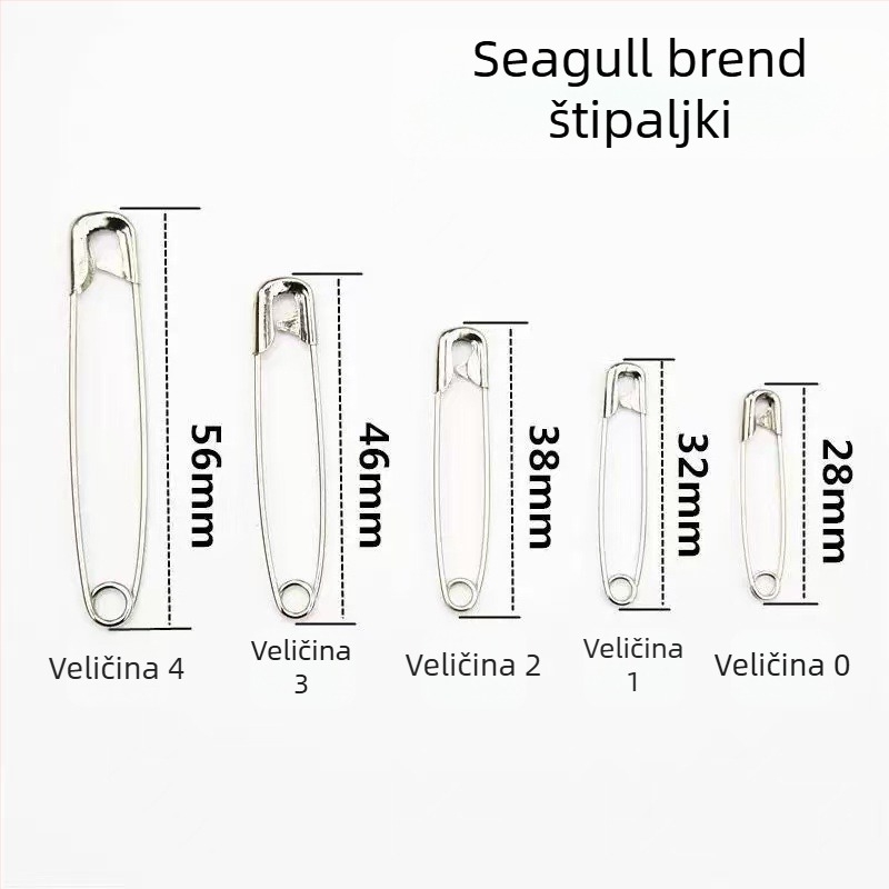 Seagull brendirani sigurnosni pinovi — metalni, model 2212, pakirani u kutiji