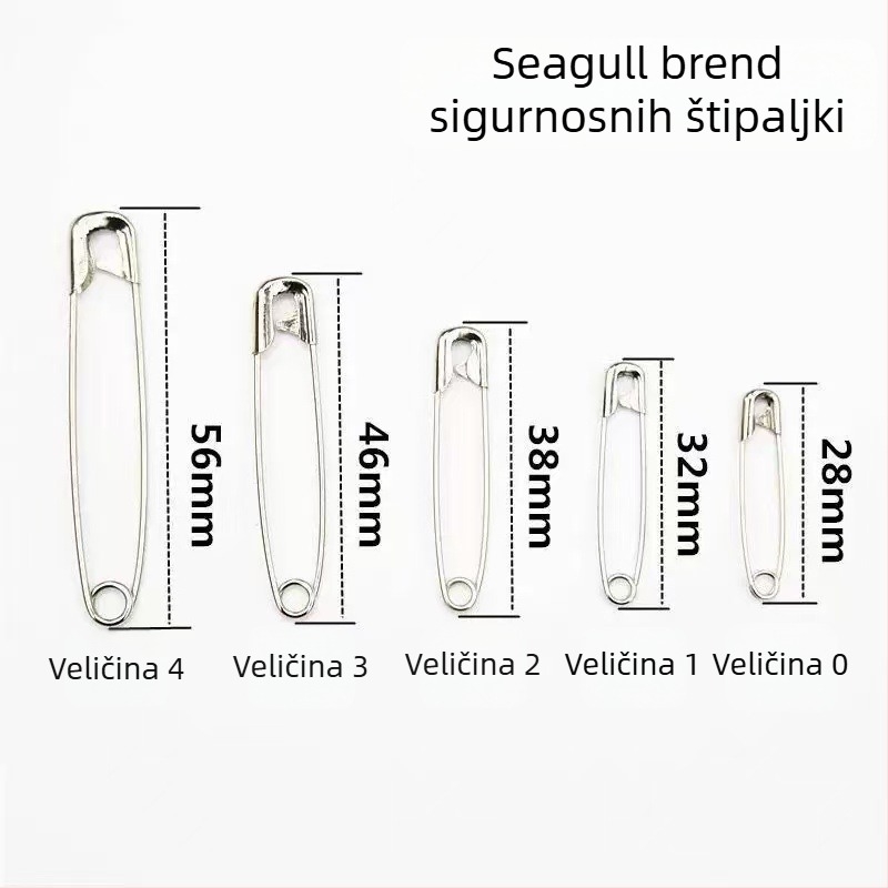 Seagull brendirani sigurnosni pinovi — metalni, model 2212, pakirani u kutiji