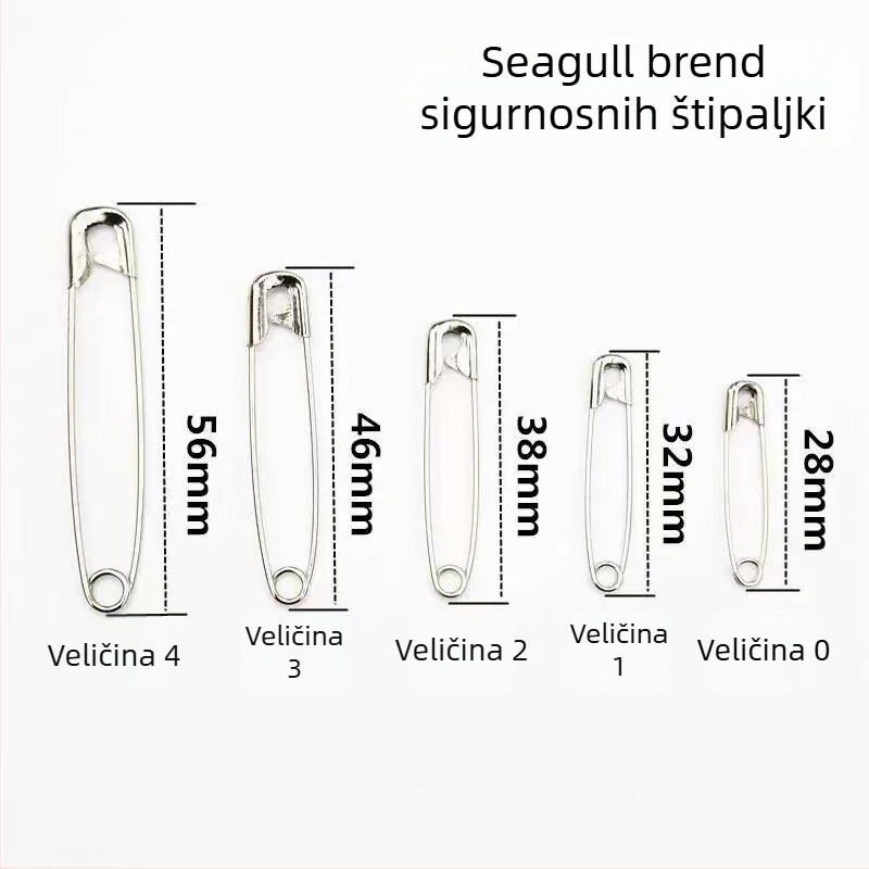 Seagull brendirani sigurnosni pinovi — metalni, model 2212, pakirani u kutiji