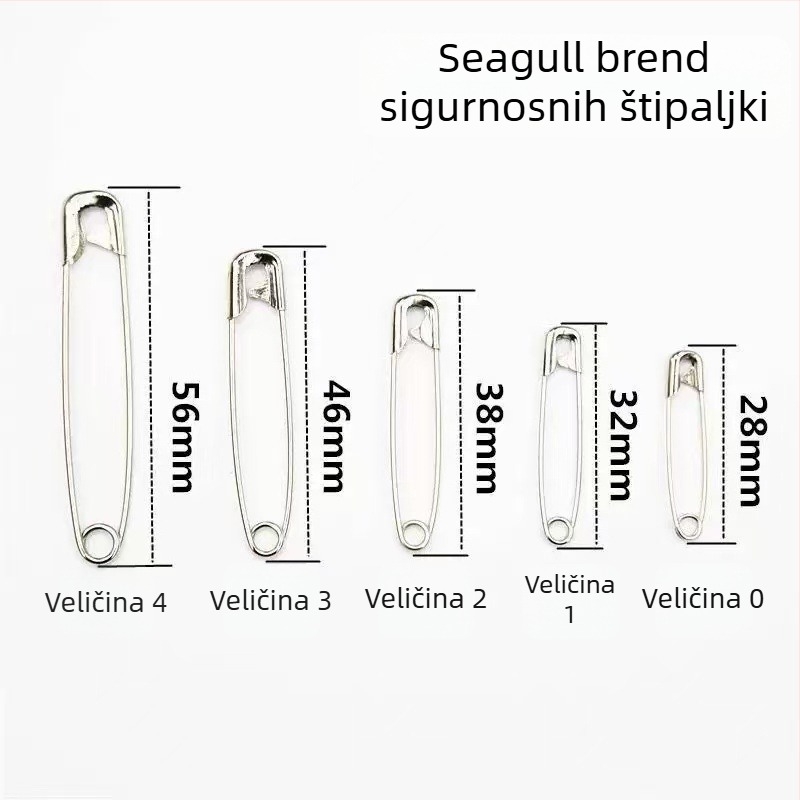 Seagull brendirani sigurnosni pinovi — metalni, model 2212, pakirani u kutiji