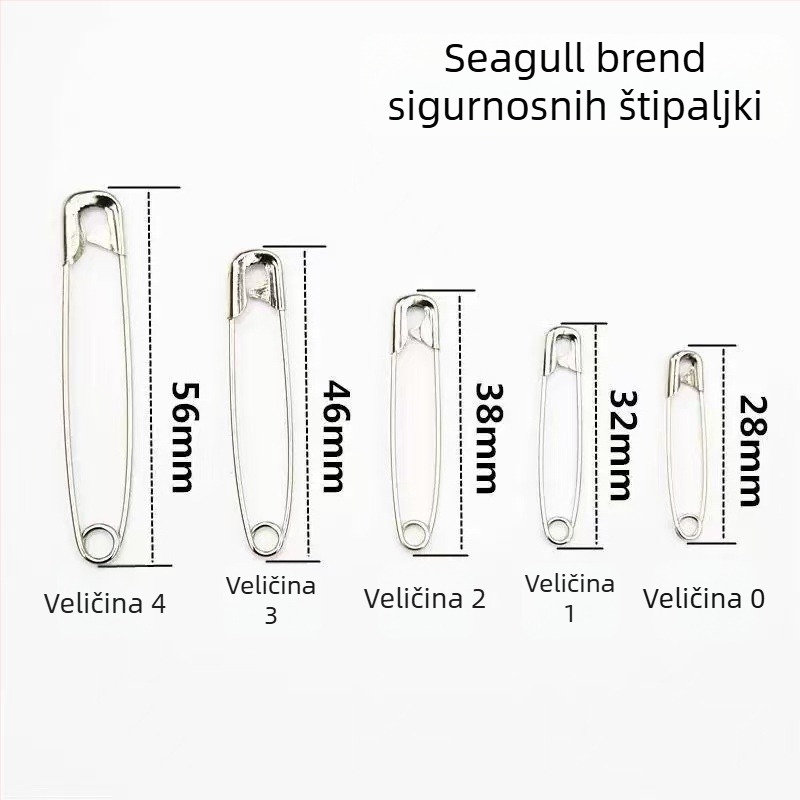Seagull brendirani sigurnosni pinovi — metalni, model 2212, pakirani u kutiji