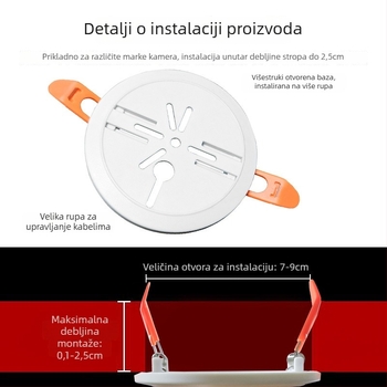 Držač za montažu otvora plafona za Xiaomi kameru, ABS materijal, 360° rotacija, zidni nosač