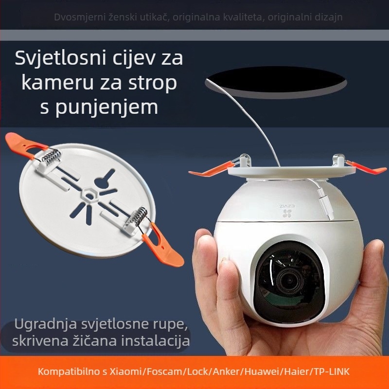 Držač za montažu otvora plafona za Xiaomi kameru, ABS materijal, 360° rotacija, zidni nosač