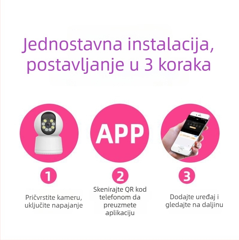 Wi-Fi vanjska kamera za nadzor s 360° panoramskim pomakom, HD infracrveno noćno vid i interkom
