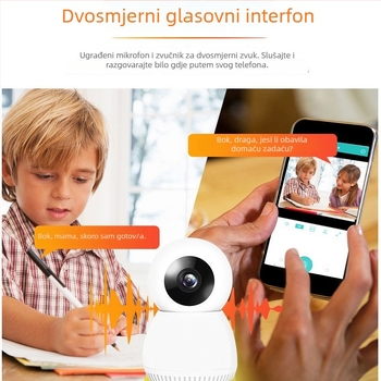 Sky Vision Wi‑Fi unutarnja HD sigurnosna kamera s dvostrukim osvjetljenjem, 360° interkomom i pan-tilt gimbal