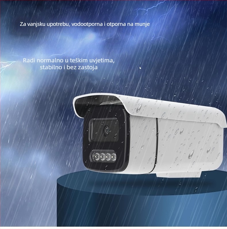 Vanjska vodootporna IP kamera za nadzor s audio, punobojna slika, 4MP/2.5K, PoE, dvostruko osvjetljenje