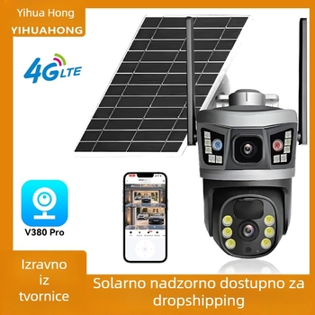 WiFi 6MP solarna kamera s dvostrukim objektivom, 4G, 365 dana pripravnosti, V380