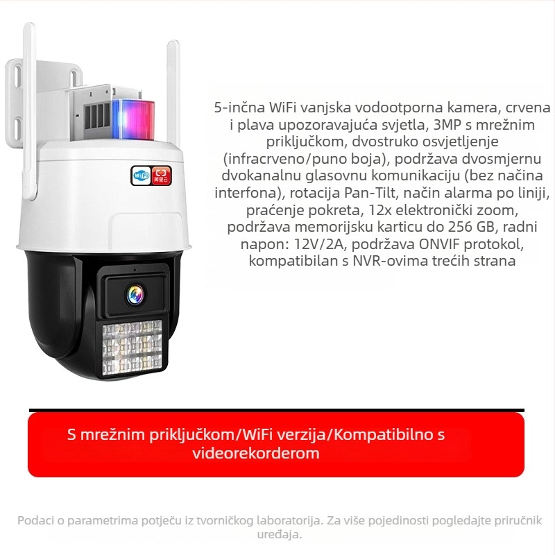 Jie Gao Bežična Wi‑Fi Kućna Sigurnosna Kamera s Daljinskim Upravljačem putem Mobitela, HD Noćni Vid, Praćenje i Alarm