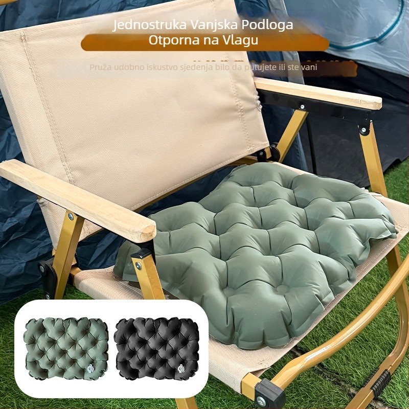 Lagani nafukljivi sjedalni jastuk za kampiranje i piknik, 30 × 40 cm, materijal nylon TPU