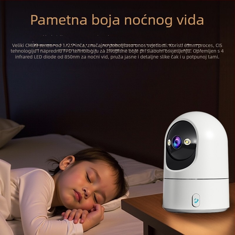 Far Away Home unutarnja PTZ kamera s 360° panoramskim pogledom, glasovni interkom, 5V DC, ABS kućište, montaža na strop