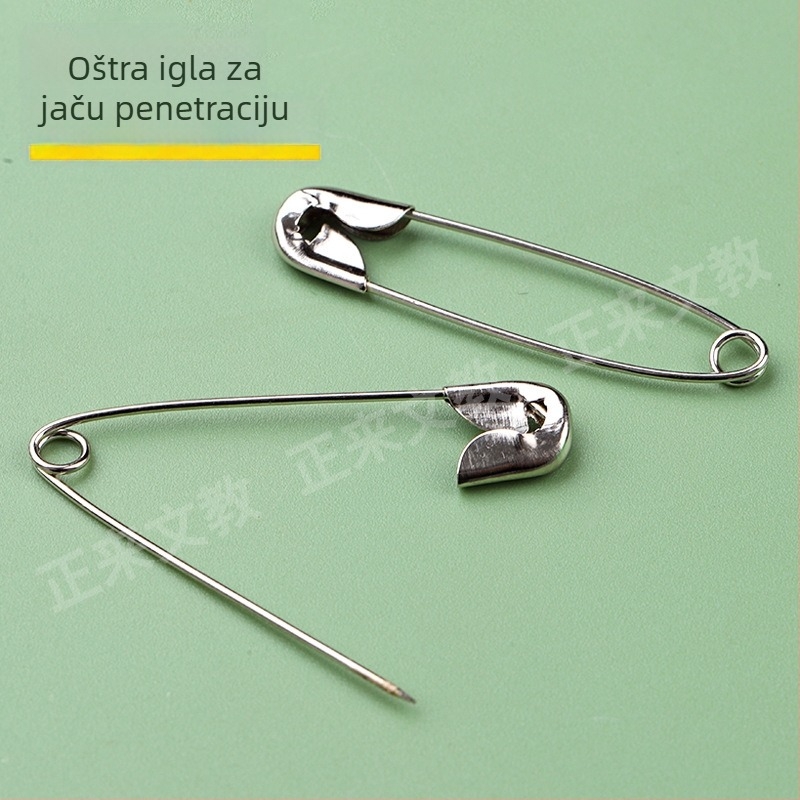 Metalni sigurnosni pin za odjeću, starinski zakrivljeni kopčasti pin