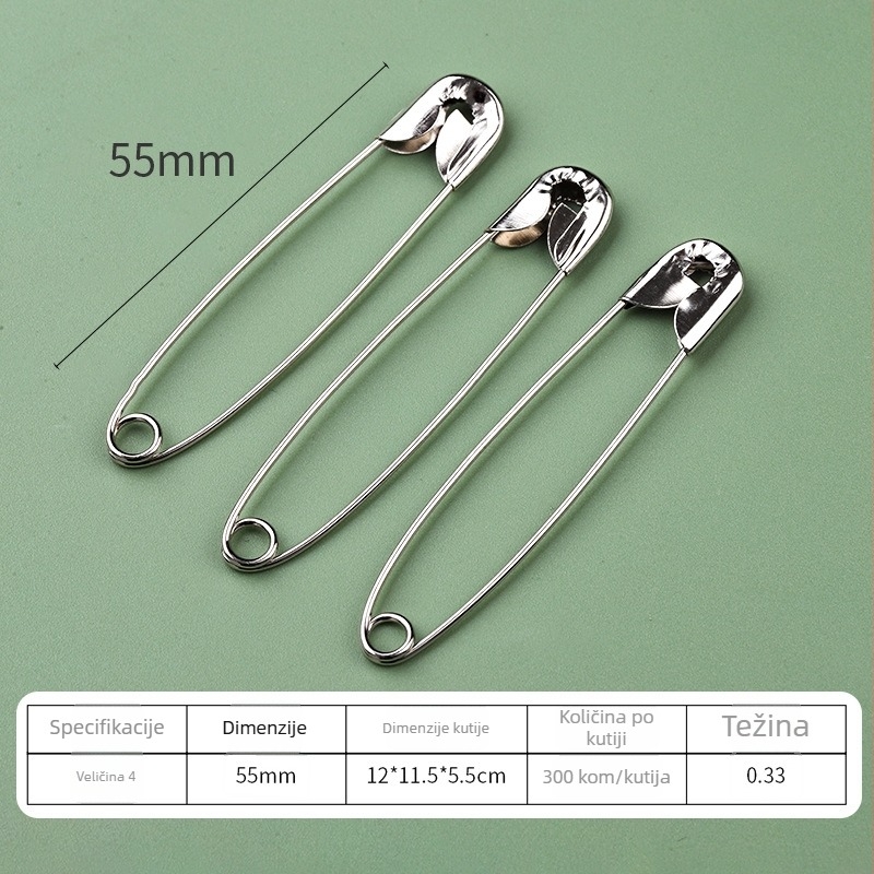 Metalni sigurnosni pin za odjeću, starinski zakrivljeni kopčasti pin