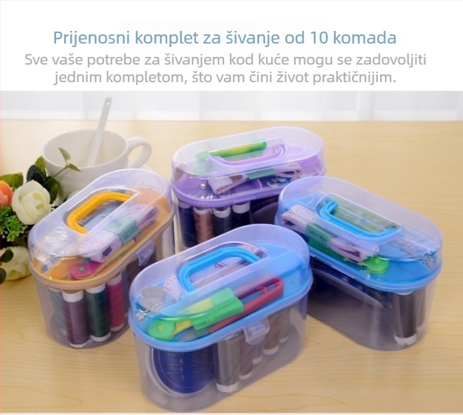 Junwei Prenosivi Mini Set za Šivanje – Kućni DIY Set za Šivanje, Kutija za Pohranu, Kompaktna Kutija