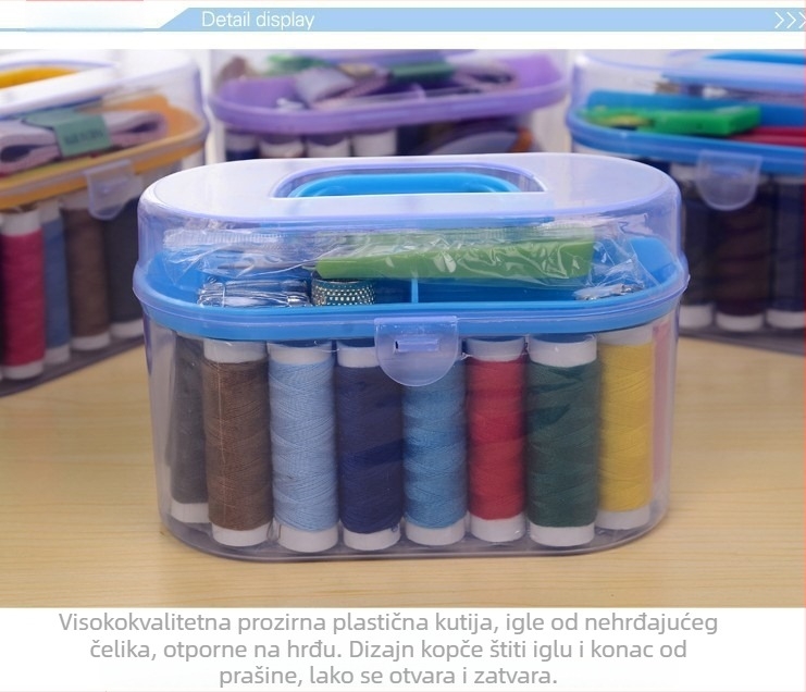 Junwei Prenosivi Mini Set za Šivanje – Kućni DIY Set za Šivanje, Kutija za Pohranu, Kompaktna Kutija