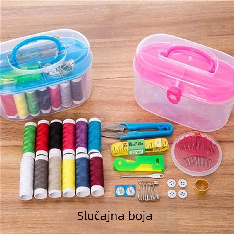 Junwei Prenosivi Mini Set za Šivanje – Kućni DIY Set za Šivanje, Kutija za Pohranu, Kompaktna Kutija