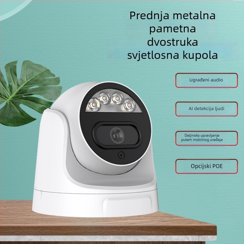 5MP unutarnja POE kupol kamera s hemisferičnim širokokutnim objektivom od 2.8 mm, HD noćni vid
