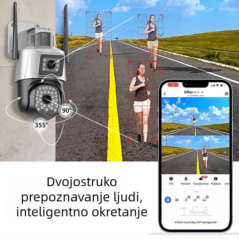 Bežična Wi‑Fi kamera: 1080P, 4 mm objektiv, noćno vidjenje do 30 m, unutarnja i vanjska upotreba, napajanje 5V