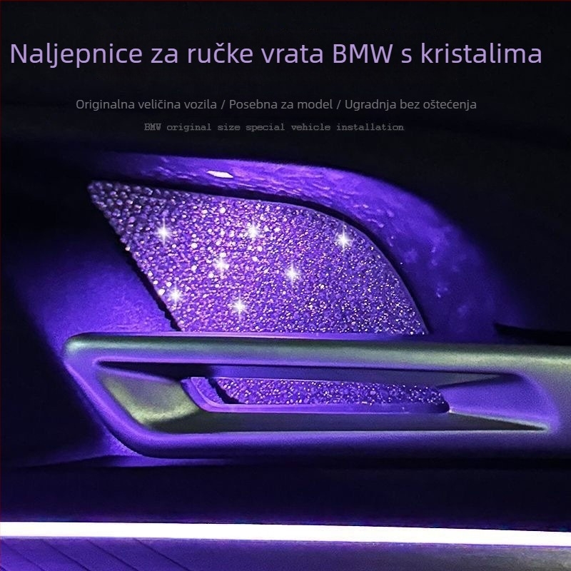 Unutarnji interijer automobila: naljepnica za unutarnje dveri s kristalima, marka Snblo, univerzalna primjena, poklopac retrovizora