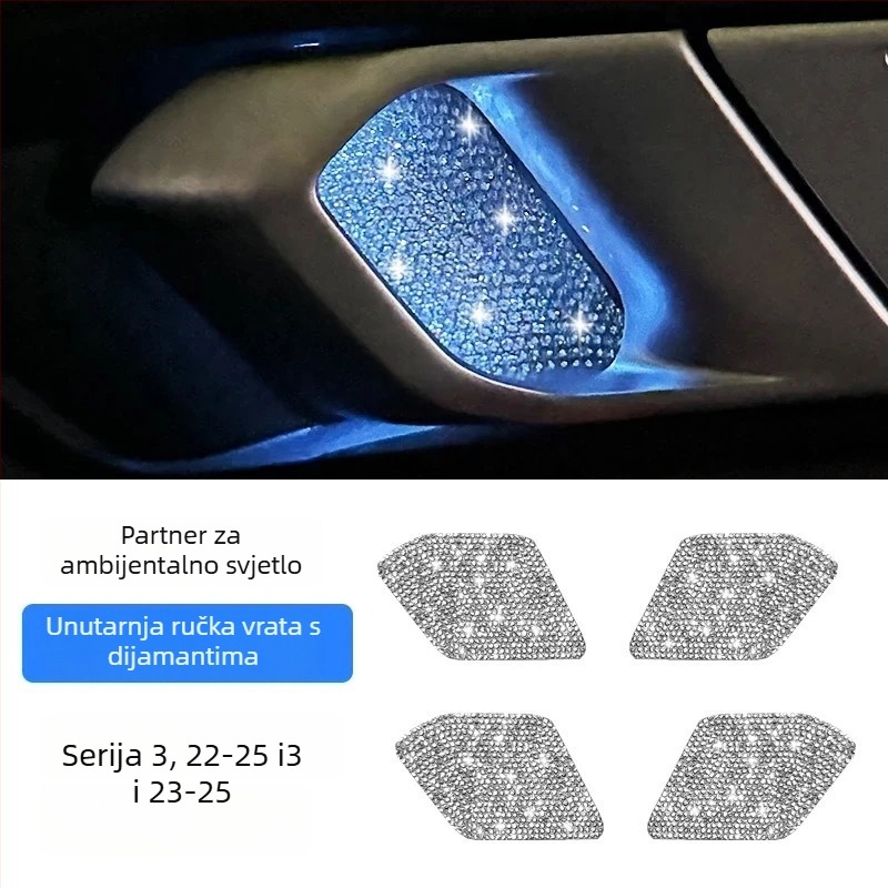 Unutarnji interijer automobila: naljepnica za unutarnje dveri s kristalima, marka Snblo, univerzalna primjena, poklopac retrovizora