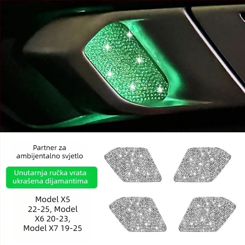 Unutarnji interijer automobila: naljepnica za unutarnje dveri s kristalima, marka Snblo, univerzalna primjena, poklopac retrovizora