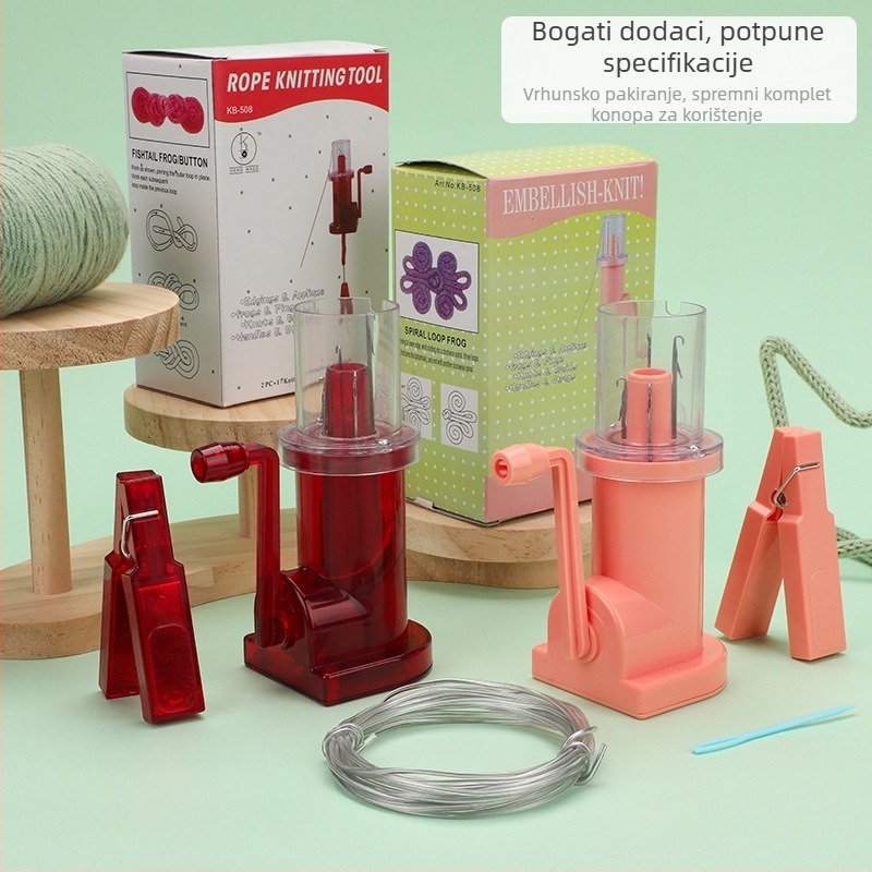 CHW Set za pletenje užadi – Mali ručni set alata za pletenje vune i DIY nakit, 204 g, minimalistički stil