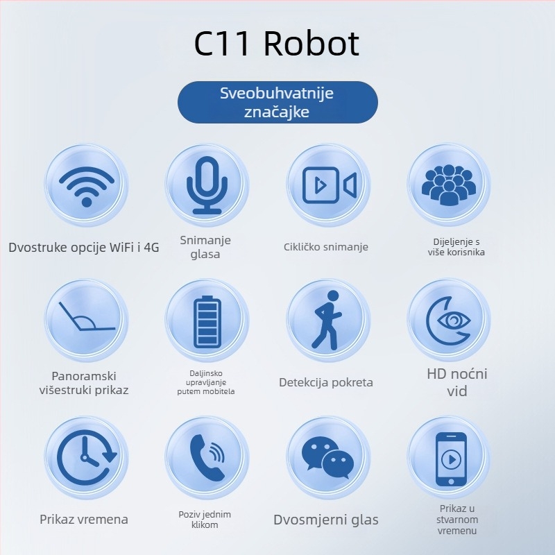 Inteligentna bežična IP kamera s ugrađenom baterijom, Wi‑Fi, daljinsko praćenje putem mobilnog telefona i noćni prikaz