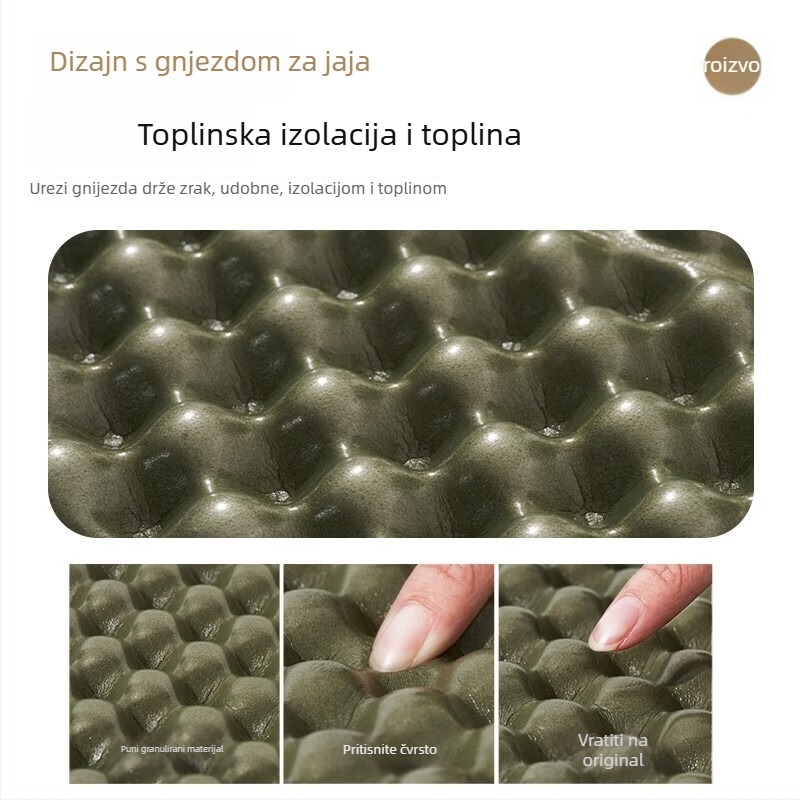 Kamping jastuć za sjedenje, sklopiv i debeo, protuklizni i vodootporni, za 1-2 osobe