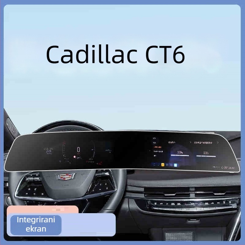 Staklena zaštita zaslona navigacije za Cadillac XT5 (2024–2025), CT5 CT6 XT4; jednodijelno oblikovanje, otporno na otiske prstiju
