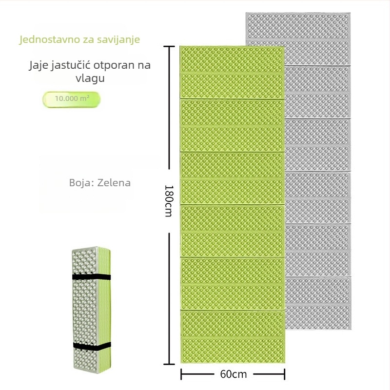Kamp spavaći madrac s sklapanjem dizajna jajnog gnijezda, tkanina s aluminijskom folijom, Xpe materijal, 399 g, model Ks-fcd06