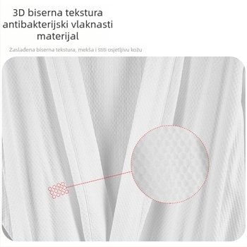 Ogrtač za kupaonicu u hotelskom stilu, unisex, vafl tkanina, 100% pamuk, ljeto, 800 g