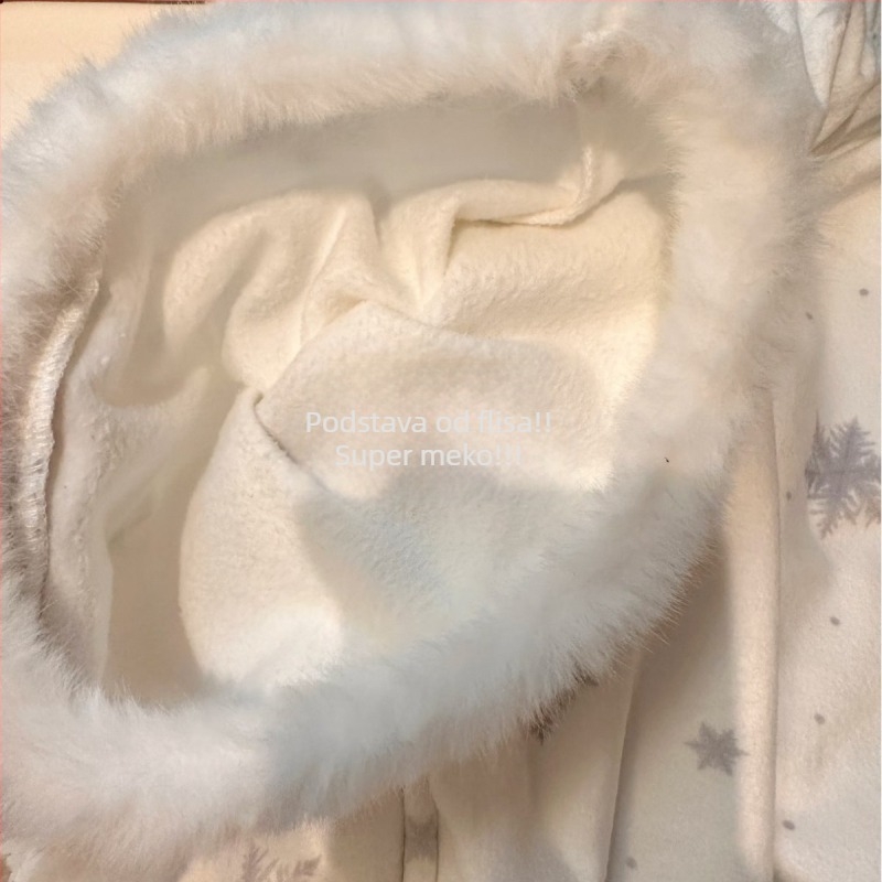 Ženski set pidžama – Island Velvet, debela toplina, dugi rukavi, gornji dio s reverom i hlače, pogodno za vanjsku upotrebu