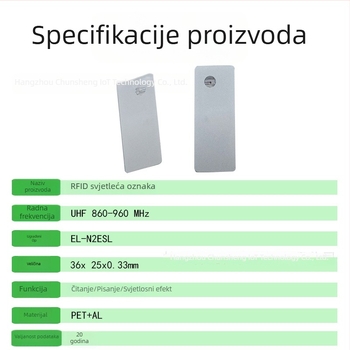 RFID oznaka za praćenje predmeta PY8001 – brzo pretraživanje i precizno pozicioniranje, domet >2 m na tekstilu, 272-bit memorija, vrijeme čitanja/pisanja 0,5 s, UHF
