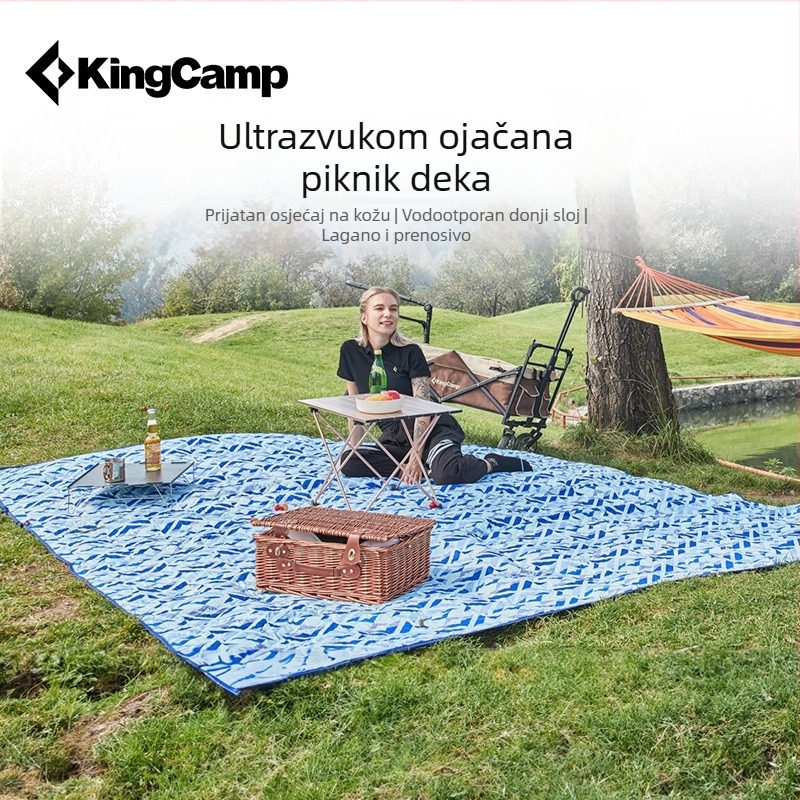 KingCamp vanjska piknik prostirka, prijenosna kamping podloga, otporna na vlagu, za 4–6 osoba, model KP2003