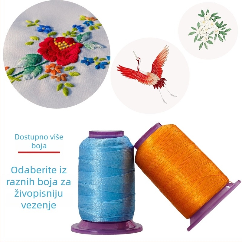 Set konaca za izvezivanje, 120D sjajan poliester, ukupno 550 jardi, 100 špula