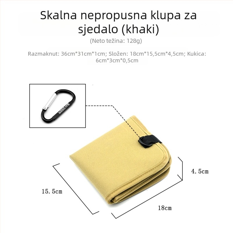 Sklopiva vanjska podloga za kampiranje, vodootporna, od Oxford platna, 128 g, za jednu osobu