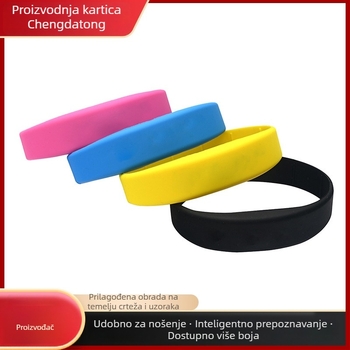 Silikijski RFID narukvica s graviranim natpisom, model 019, univerzalna namjena, radna temperatura 0-40°C