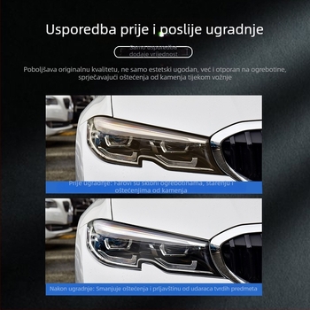 TPU zaštitni film za farove BMW 3. serije (2013–2019, 2020–2022), tamni farovi s prozirnim zaštitnim slojem protiv ogrebotina