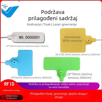 UHF RFID elektronički tag – Model QFBQ-B, Čip U8, Kapacitet pohrane 128, Vrijeme čitanja/pisanja 1-2, Domet očitavanja 100-1000