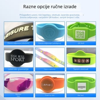 NFC/RFID silikonska narukvica – pametna kartica s 1K memorijom, proximalno čitanje, -30 do +80°C, pristup u teretanu, evidencija i školska plaćanja