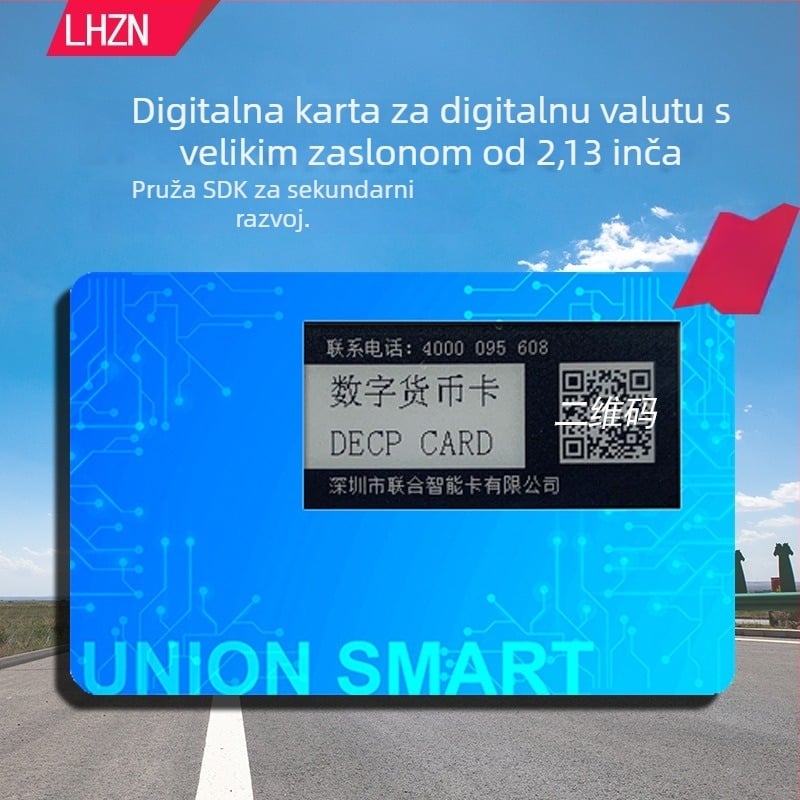 Bluetooth kartica za hardverski novčanik kriptovaluta s personalizacijom — aktivni zaslon (Model LH 20211203; Šifra proizvoda LH 20211203; PVC; -20 do 80°C; Opseg primjene: prikaz informacija na kartici)