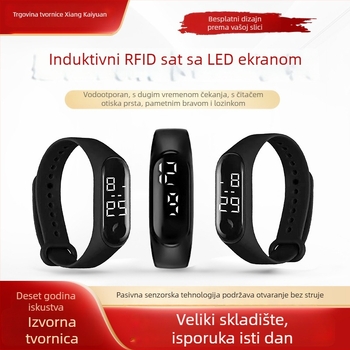 Pametni IC narukvica s RFID — NFC senzor otiska prsta i zaključavanje, M1 čip, domet čitanja i pisanja kartice 1–5 cm, 1024 memorije, HF RFID, pasivno napajanje