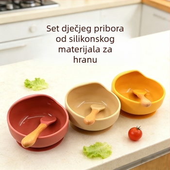 Silikonski set zdjela i žlice sa oblikom puža za djecu – 2-dijelni set, hrani silikon, od 6 mjeseci