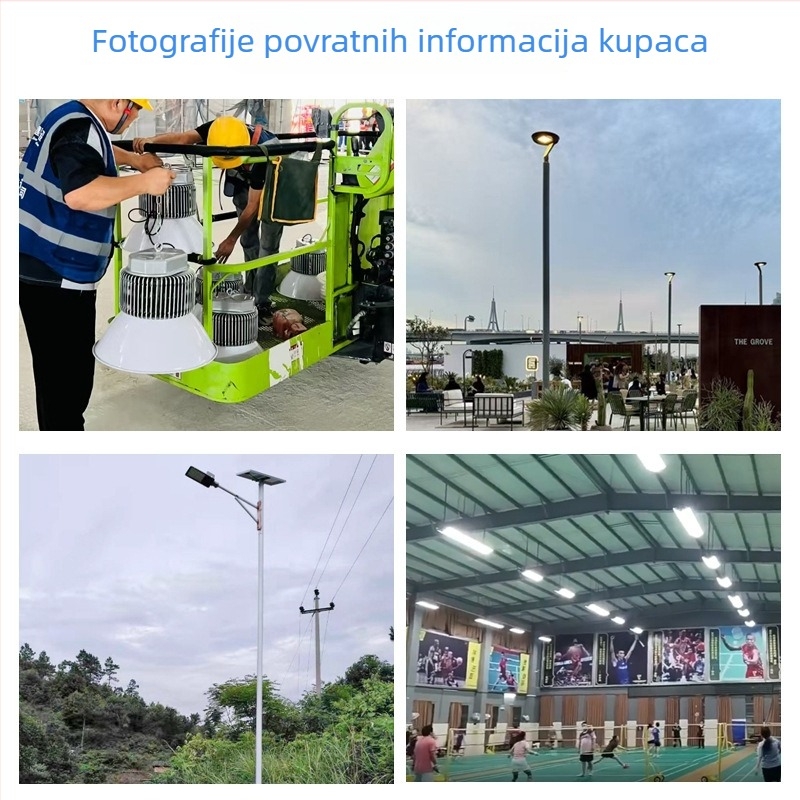 Visoko snage solarna rasvjeta za vrt, IP65 vodootporna, kontrola svjetla, 100 W, 6 V, trajanje 6–12 sati
