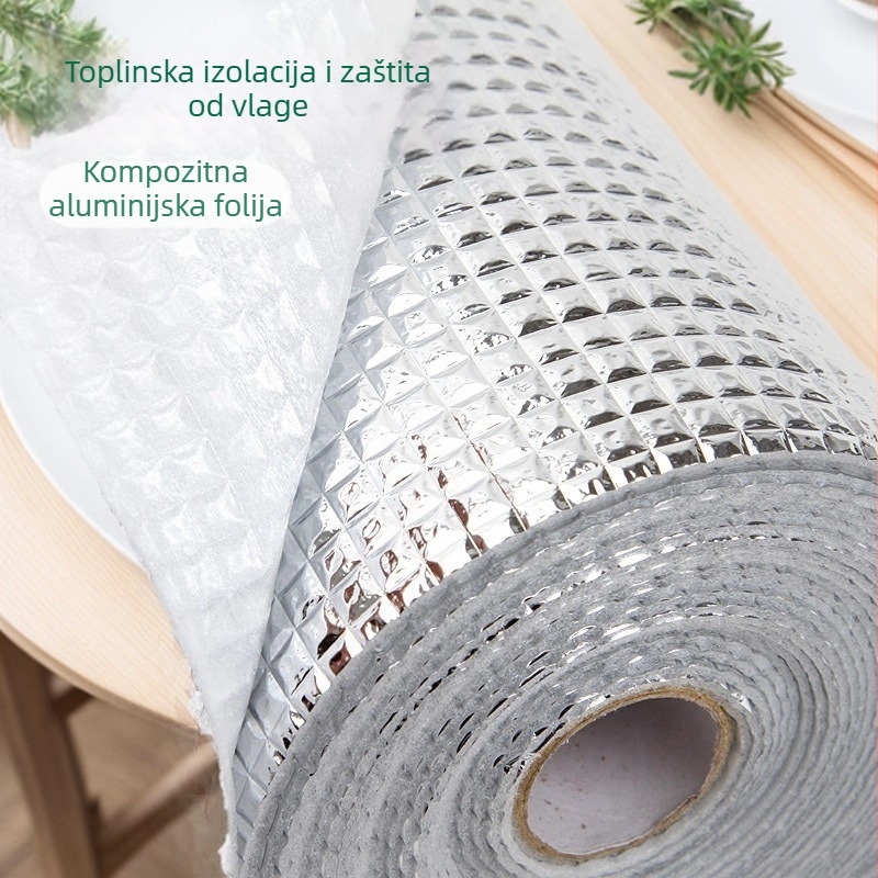 Unutarnji liner za ormane i ladice od PE-a, bez ljepila, vodootporan i otporan na vlagu, s aluminijskim folijom; PE 98%, PVC 2%