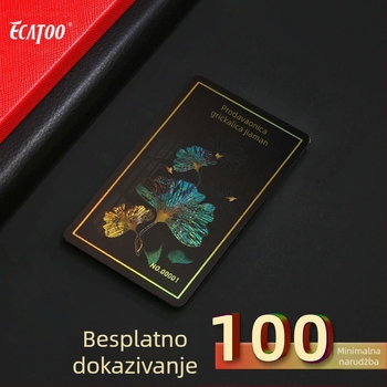 Laserski gravirana PVC kartica (model ykt006; marka ecatoo; PVC materijal; prilagodljiva; radna temperatura -30°C do 70°C)